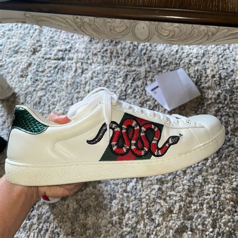 snake gucci trainers|gucci ace embroidered snake sneakers.